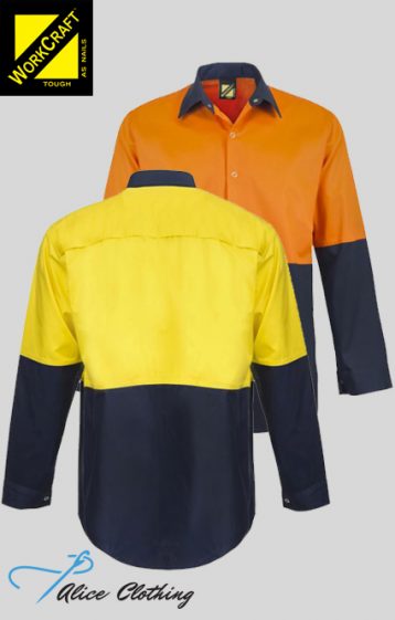 WorkCraft HiVis L/S Vented Food Industry Shirt WS3045