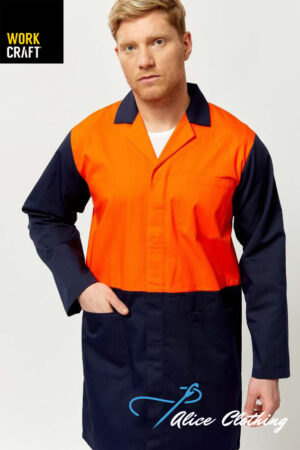 WorkCraft HiVis Dustcoat With Patch Pockets | WJ047